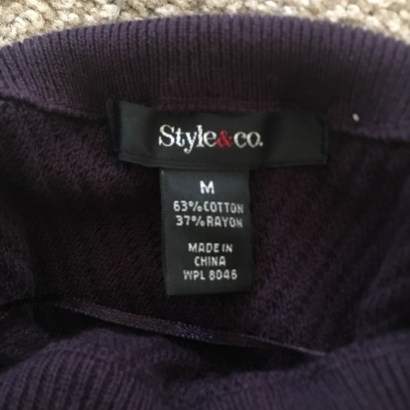 Style and Co. Dark Purple Knit Sweater - Picture 4 of 4